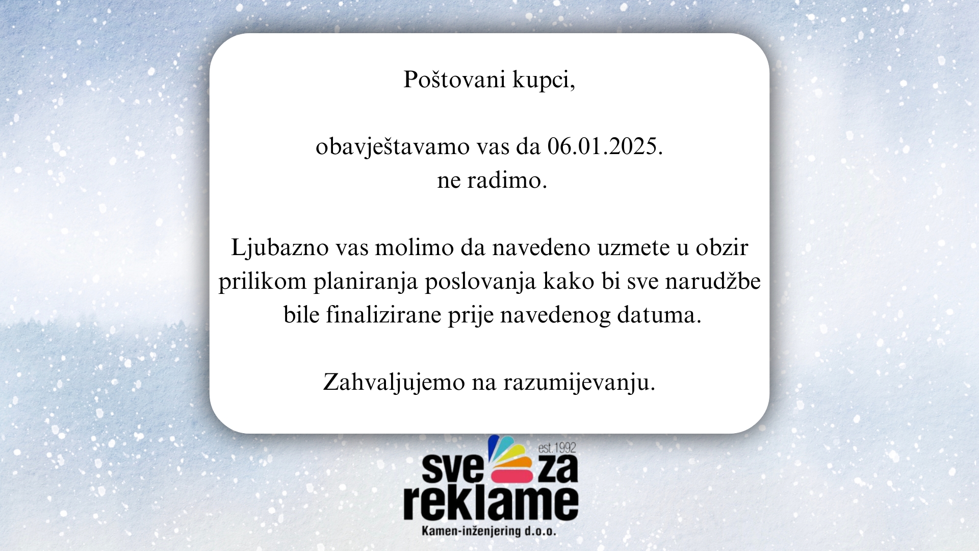 Kamen inženjering obavijest