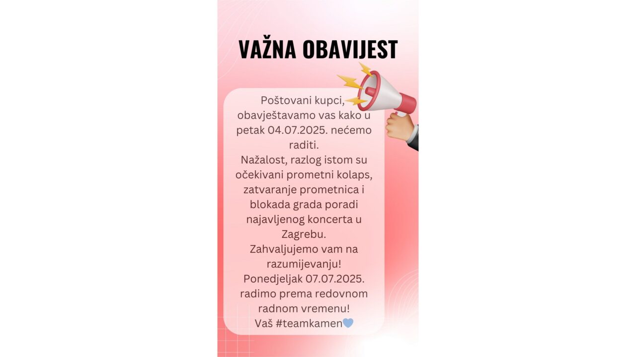 Kamen inženjering obavijest 04.07.2025.