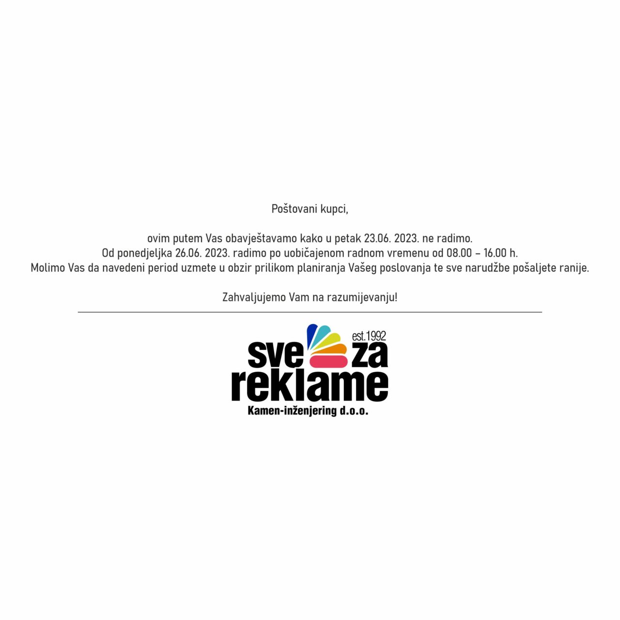 Kamen inženjering obavijest