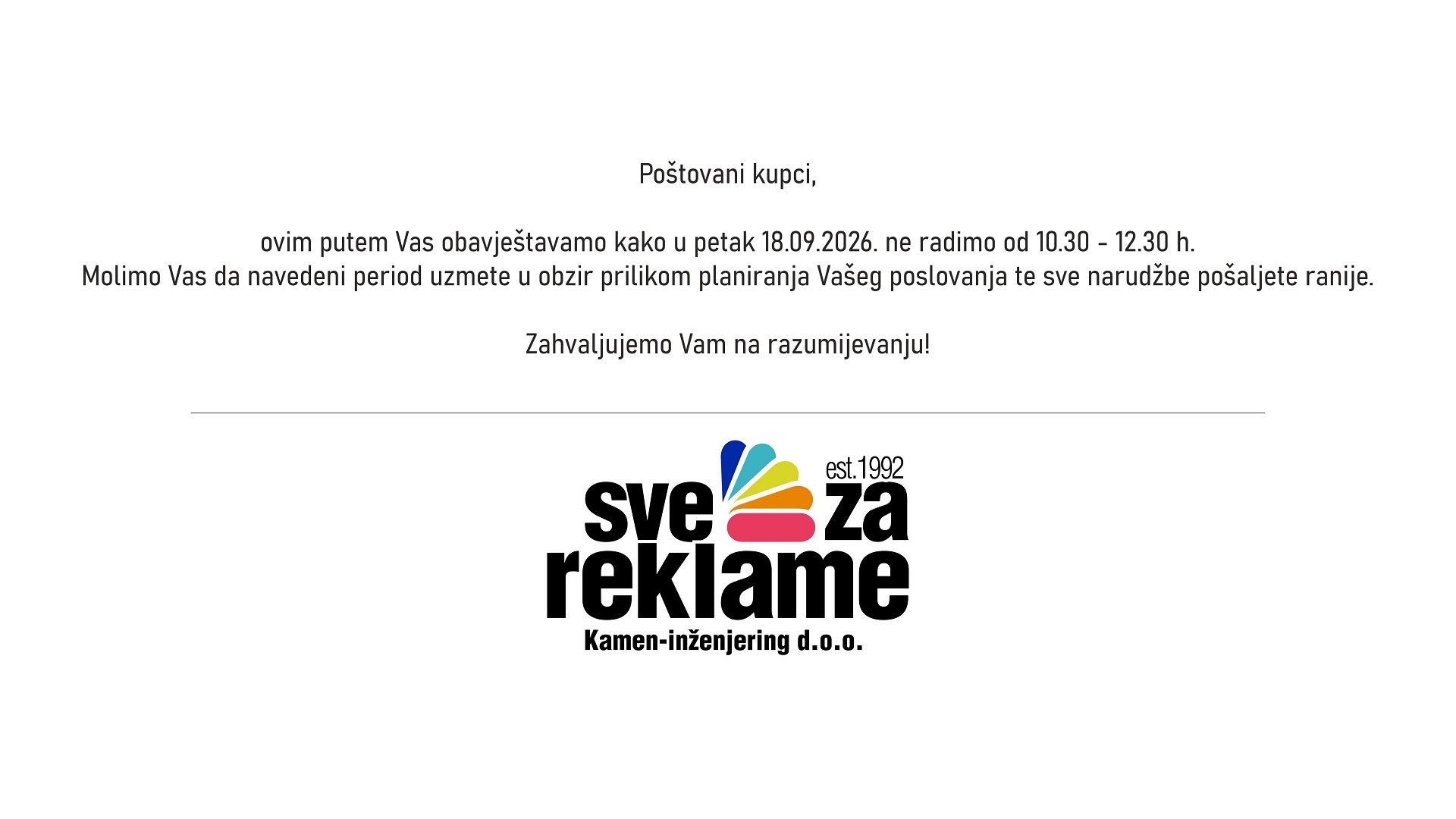 Obavijest 18.09.2026.
